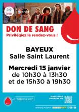 Don de sang - Bayeux - 15 janvier 2024